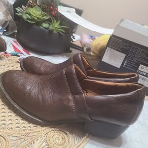 Born Brown Leather Ankle Booties